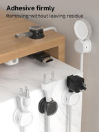 Magnetic Cable Clips, Adjustable Cord Holder Management, Adhesive Wire Keeper Organizer for Home Office Desk Phone PC Car Wall Desktop Nightstand Appliance (9-PCS White & Black)