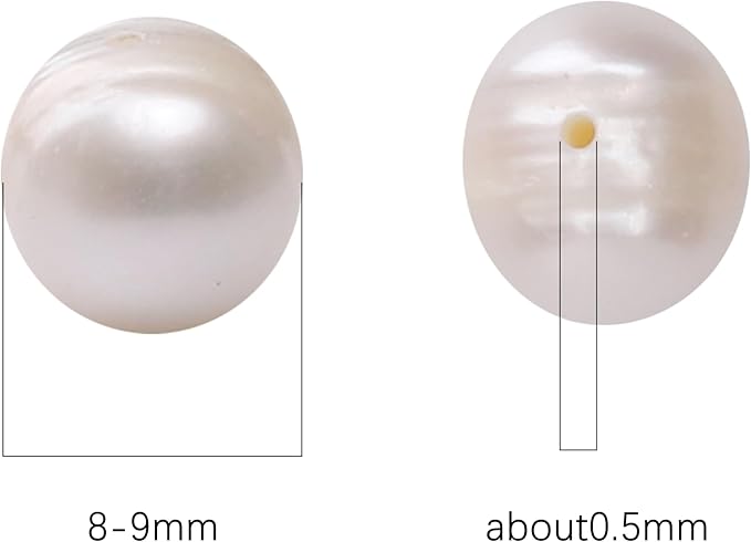 Natural Pearl Beads Potato 8-9mm White Freshwater Cultured Loose Gemstone Beads for DIY Jewelry Making 13.8''/Strand HQ