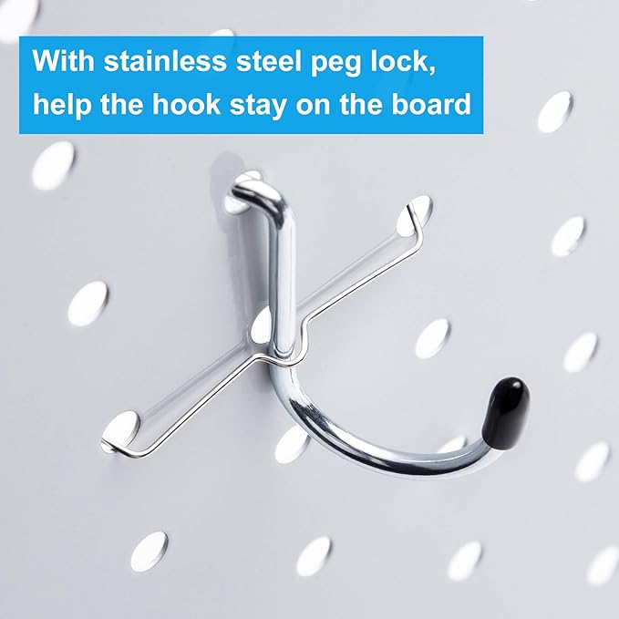 FRIMOONY Pegboard Hooks Assortment with Pegboard Bins, Peg Locks, for Organizing Various Tools, 140 Piece