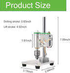 Mini Drill Press, Mini Drilling Machine 0.3-4mm Chuck, Small Bench Drill with Speed Adjustable CNC Machined Drilling Machine for DIY Woodworking Metalwork