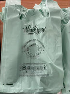 (Medium Size) OrangeBio Certified Home Compostable Shopping Bags, 500 Ct, 10" x 6" x 20", Medium, Hold 20 lbs, Thank You, Grocery, Take Out, T Shirt, To-go bags for Retail, Restaurant