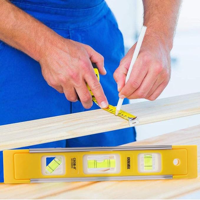 DOWELL 9 Inch Magnetic Box Level Torpedo Level(3PCS),3 Different Bubbles/45°/90°/180°Measuring Shock Resistant Torpedo Level