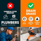 50 FT Drain Snake Hair Drain Clog Remover, Manual Or Powered, Plumbing Snake With Drill Adapte,Unclog Sink Drain Tool, Drain Auger for Toilet、Shower、Kitchen、Sink, No Auto Retract Or Feed, Orange