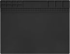 Handook Soldering Mat Silicone Repair Mat Heat Resistant 932°F Workbench Mat for Cellphone, Computer, PCB board Electronic Repair Mat for Soldering Station Iron Gun with Size 16 x 12 Inch (Black）