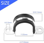 1 Inch Reinforced Rigid Pipe Strap, 20 PCS 2 Holes U Bracket Cable Clamp Hanger, Rubber Cushioned Insulated Clamp, Conduits Strap Clamps for Pipe Fixing on Various Surfaces(25mm)