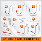 HORUSDY 238-Piece Pegboard Hooks Assortment, Pegboard Accessories with Pegboard Bins for Organizing Various Tools