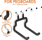 LIGHT DUST Utility Heavy Duty Pegboard Hooks - 10Pack Peg Board Accessories for Hanging Tools Fit 1/4" Peg Holes - Pegboard Organizer Large Tool Holders for Garage Workshop Shed