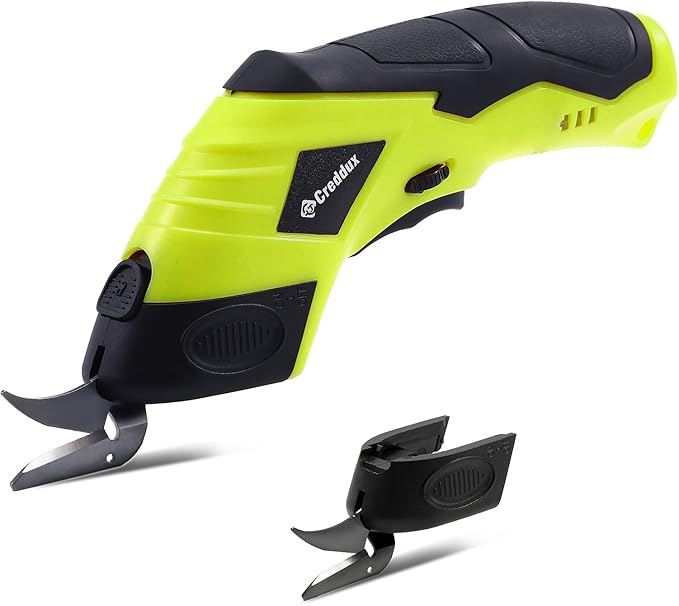 2 Blade Cordless Electric Scissors for Cardboard Fabric Cutter Cardboard Cutter Tool for Crafting,and Sewing with Usb Cable Green-2blades