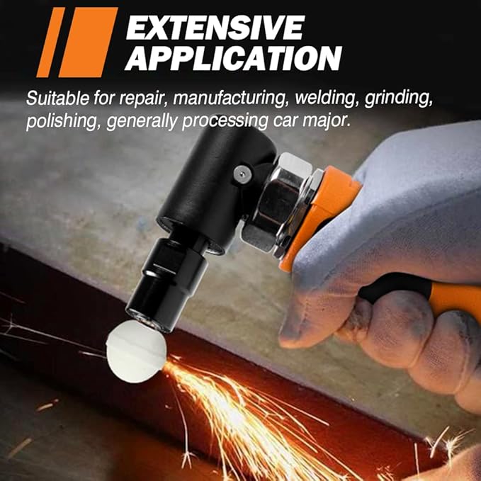 Air Die Grinder Set, Straight/Angled Air Die Grinder Kit with 1/4 and 1/8 inch Collets, Pneumatic Tools 2PCS