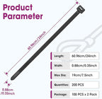 200 PCS Zip Ties 24 Inch Heavy Duty, Large Cable Ties 500lbs Tensile Strength, Black Zip Ties for Indoor and Outdoor Use, UV Resistant Wire Ties