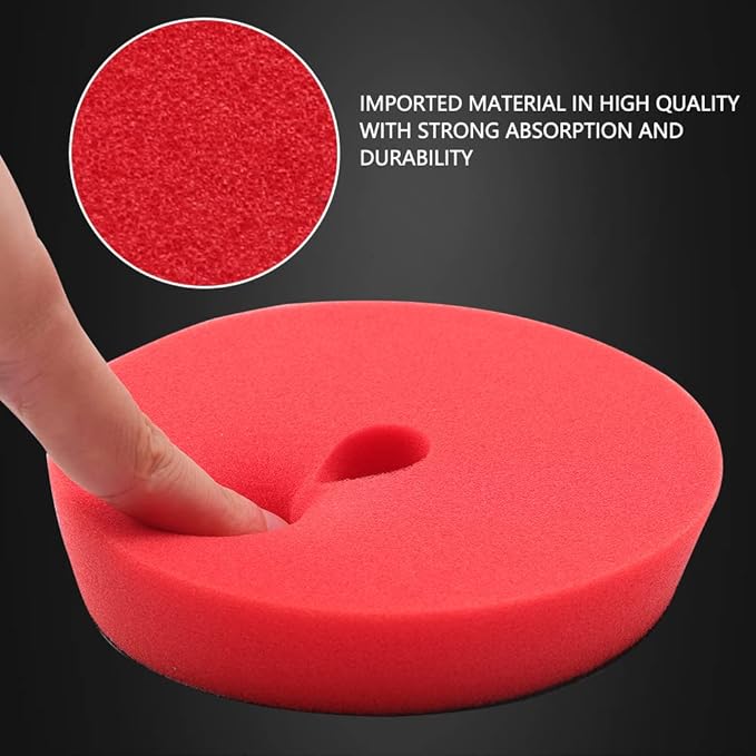 Buffing Polishing Pads, 5'' Orbital Buffer Pads Hook and Loop Buffing Pads, Foam Polish Pad 5 Grits From Coarse to Fine for 5 Inch DA Rotary polisher and Air Polisher Compounding, Polishing and Waxing