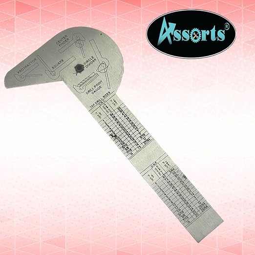 Assorts Multi Purpose Protractor Square Rule Centre Finder Divider Drill Point Gauge