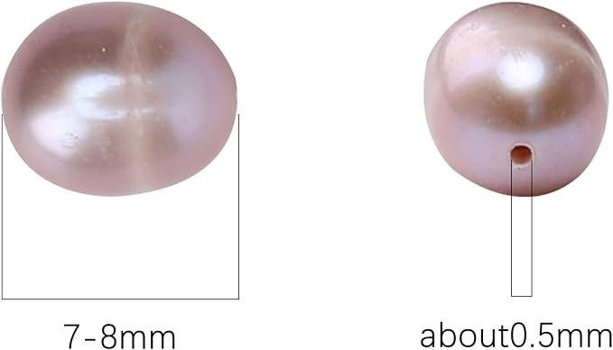 Natural Pearl Beads Rice 7-8mm Purple Freshwater Cultured Loose Gemstone Beads for DIY Jewelry Making 13.8''/Strand HQ