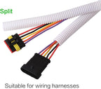 Alex Tech 25ft - 1 inch Split Wire Loom Tubing - White