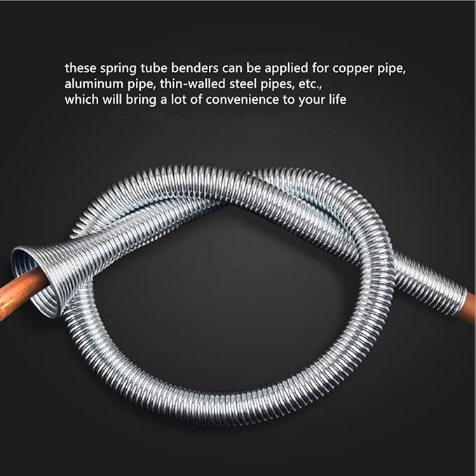 Spring Tube Benders Tubing Benders Spring for Pipe O.D.1/4, 5/16, 3/8, 1/2, 5/8 Inch Tube Bender Kit for Copper Aluminum Thin Wall Steel Tubing， 5 Pieces