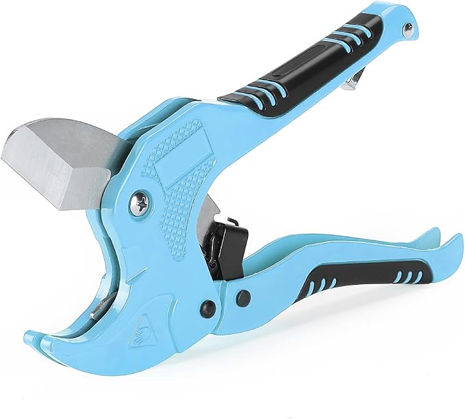 Bates- PVC Pipe Cutter, Cuts up to 1-1/4", Sky Blue Ratcheting PVC Pipe Cutter Tool, Pipe Cutters PVC Pipe Shears, Plastic Pipe Cutter, PEX Pipe Cutter, PVC Cutter Tool, PVC Ratchet Cutter