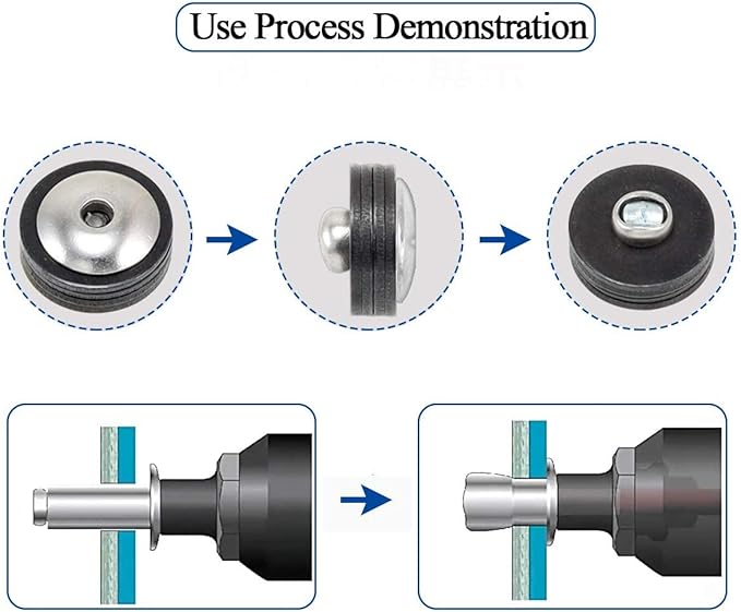 60pcs Large Flange Blind Rivets, Aluminum,Flange Diameter 5/8" (16 mm),Pop Rivets Assortment Kit Blind Rivet,3/16" x 3/4" Inch,Grip Range(13-16mm)