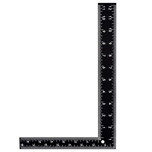 Professional 8x12 Inch Carpenter Square - Heavy-Duty Carbon Steel Framing Tool with Dual-Scale (Imperial/Metric), Rust-Resistant Right Angle Ruler for Carpentry, Roofing & Layouts