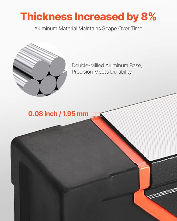 VEVOR 4-Piece Torpedo Level, 48/24/16/10 Inch All Magnetic Levels Set, Fluorescent Light Up Bubble Vials Ruler for 45/90/180 Degree, Aluminum Alloy Magnetic Box Leveler Tool, SAE and Metric Scale