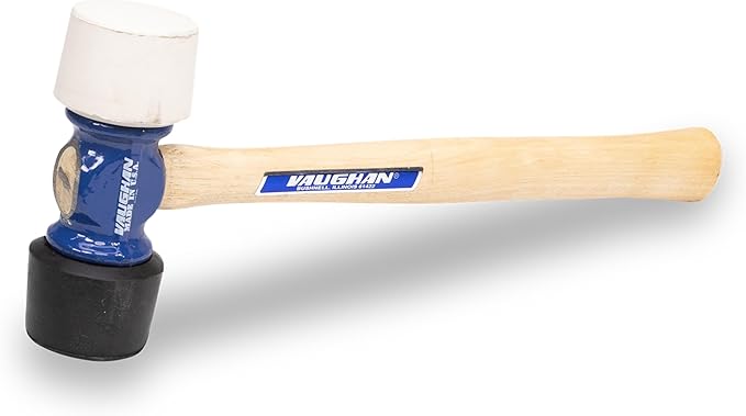 VAUGHAN 24 oz Soft Face Rubber Mallet, Made In The USA, White And Black, RM24, VN19510