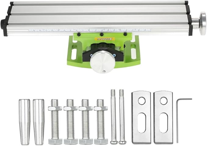 AMYAMY Milling Machine Worktable,Cross Slide Table - Compound Drilling Slide Table for Bench Drill Adjustable X-Y Axis (310x90mm)
