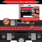 Table Saw Miter Gauge, Precision Miter Gauge with Fine Adjustable Limiter Flip Stop/Angle Stops/Extendable Fence, Fit Standard Slot 3/4" x 3/8", Aluminum Alloy Table Saw Miter Gauge Fence