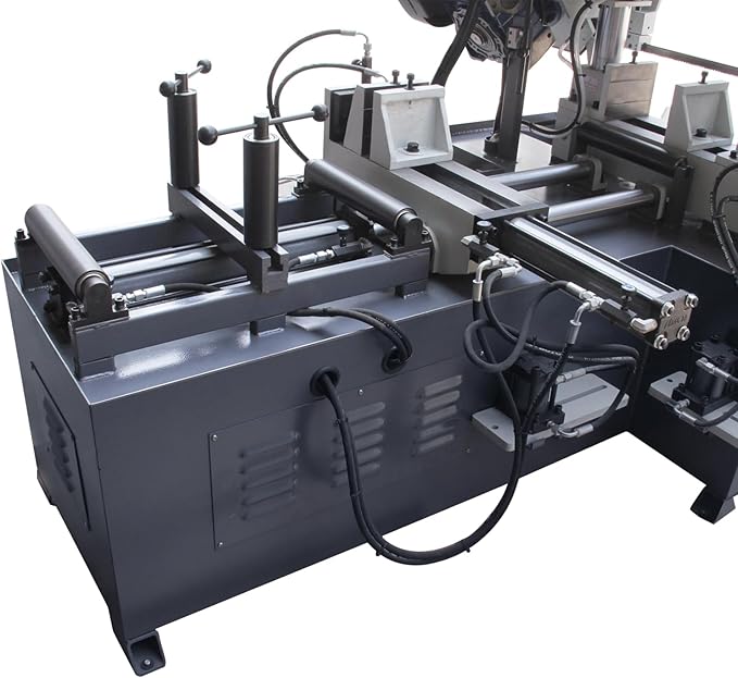 KAKA Industrial TBK-11B Double Column Band Saw, Hydraulic downfeed control, Variable Speed, Automatic Non-mitering Horizontal Bandsaw 11 inch capacity with 220V 3PH motor