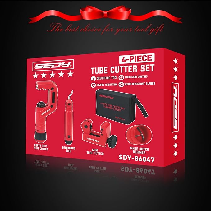 Ultimate Tube Cutter Set - Heavy Duty Pipe Cutter 3/16"-2" OD, Mini Tube Cutter 1/8"-7/8", Deburring Tool - for Copper, Aluminum, PVC Pipes - High-Quality Cutting & Deburring Tools for Professionals