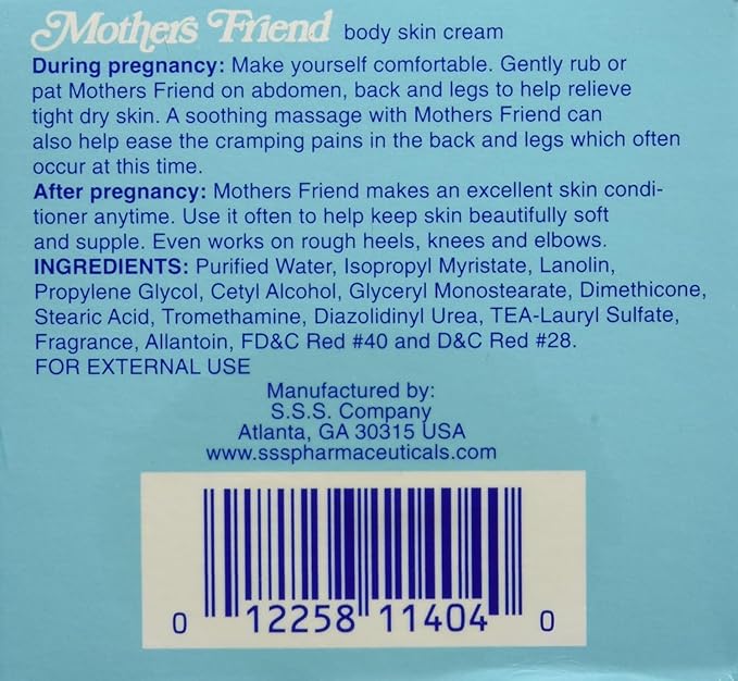 1 Pack of Mothers Friend Body and Skin Cream, for Stretched Tight and Dry Skin of Pregnancy-VeraVaultWomen