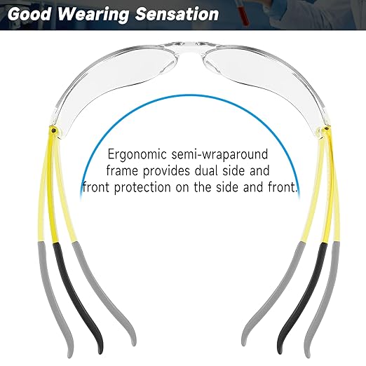 10 Pack Clear Safety Glasses with ANSI Z87.1 Scratch Resistant Eyewear for Women Man Lab Goggles Eye Protection