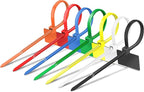Cable Zip Tie with Tag,Wire Zip Ties with Label,200 Pcs 4 inch Plastic Nylon Cable Ties,Multi Color Self-Locking Write on Tie Wraps