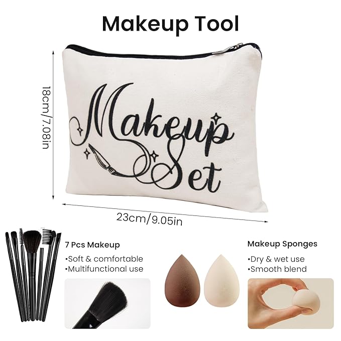 Makeup Kit for Girls Teens, Travel Makeup Kit, Facial Makeup Full Kit, Makeup Present Set for Beginners & Professionals, Cosmetic Bag Include Pigmented Blendable Eyeshadow Palette-VeraVaultWomen