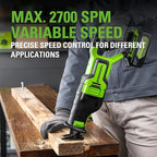 Greenworks 24V Reciprocating Saw,Cordless,Brushless,1.1"(28 mm) Stroke length,2700 SPM,4.0Ah USB Battery and Charger Included