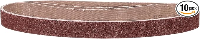 1-1/8 x 21 Inch Sanding Belt, 10 Pcs 60 Grit Knife Sharpener Belts Work Sharpening for Belt Sander Knife Carving Tool Metal Working