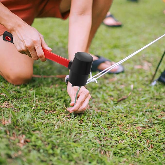 Peohud 3 Pack Rubber Mallet Hammer, 24/16/8 Oz Durable Camping Hammer with Fiberglass Handle, Soft Blow Mallet for Flooring, Tent Stakes, Woodworking, Construction and Home Renovation