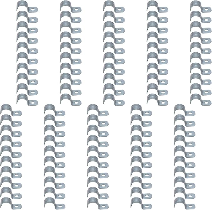 zinc plated steel pipe clamp,Steel Rigid Pipe,Holes Cable U Bracket Pipe Clamp,Electrical Conduit Straps (One Hole, 1/2 inch-100pcs)