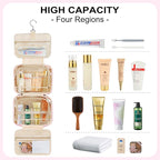 TOPEAST 2025 Graduation Gifts for Her - Hanging Toiletry Bag for Women, Travel Toiletry Bag Makeup Bag, Personalized Travel Essentials for Women - Letter G, Pink