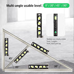 BETHEL 6 Inch Magnetic Torpedo Level with 4 Bubble Vials, V-Groove & Magnetic Rails, Black Aluminum Alloy Construction