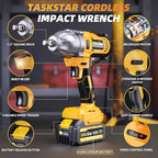 Cordless Impact Wrench 1/2 Inch, 1200N·m(886ft・lbs) Brushless High Torque Impact Gun, 21V Electric Impact Driver, 2x4.0Ah Batteries, Charger & 6 Sockets, Variable Speeds for Car/Truck RV/Mower