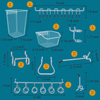 248PCS Pegboard Accessories Organizer Kit,1/8 and 1/4 inch Pegboard Hooks Assortment, Pegboard Bins, Metal Hooks for Hanging Storage (Transparent)