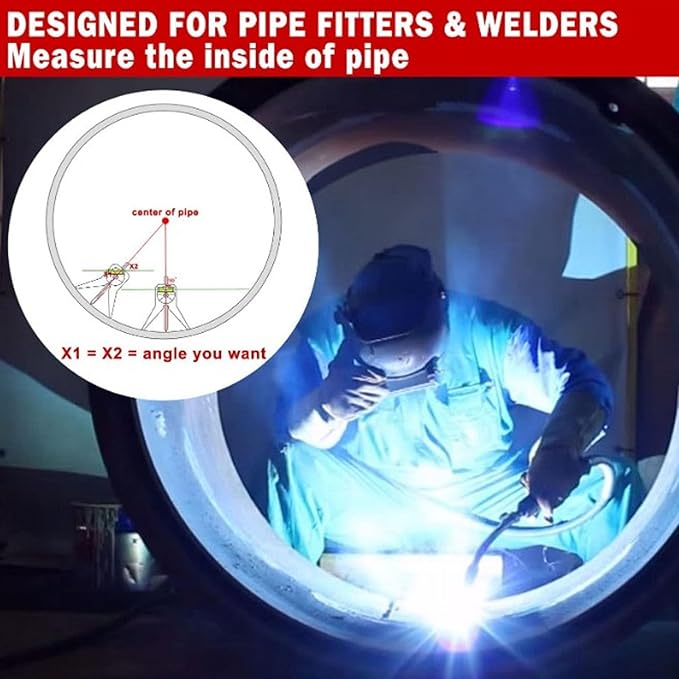 Pipe Center Finder,Pipefitter Tools w/Magnetic Centering Head,Measure Pipe Diameter,Accurate Location Aluminum Pipe Marker Centering Tool for Pipe Measurement