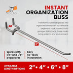 200 Pack PEG Board Pegboard Shelving Hooks 6" Length Wholesale Lot