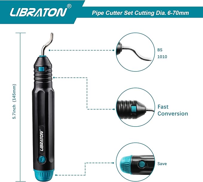 Libraton Copper Tube Cutter 1/4" to 2-3/4", Tube Cutter, Heavy-duty Tubing Cutter for Copper Pipe with Deburring Tool