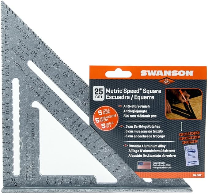 Swanson NA202 Metric Speed Square Layout Tool (Aluminum)