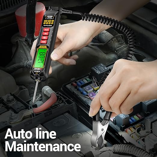 0.5V-600V Multimeter,AC/DC Automotive Test Light,Rechargeable Buzzer Circuit Tester with Sharp Probe,Polarity Indicator Light, Continuity Voltage Fuse Tester Pen with Alligator Clip for Sedan, SUV, RV