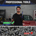 Magnetic Socket Organizer, 1-Piece Heavty Duty ABS Socket Holder, Socket Rail for Tool Box, Premium Quality 360° Swivel Socket Rack with 12 Clips for 1/2-Inch(Blue)