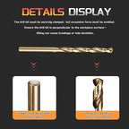 Drill Bit, 11/64" Cutting Diameter (4.366mm), 4241 HSS Black and Gold 118° Cutting Angle Versatile Jobber Bits - (Applications: for Plastic Wood Soft Thin Metal), 12-Pieces