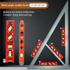 BETHEL 6 Inch Magnetic Torpedo Level with 4 Bubble Vials, V-Groove & Magnetic Rails, Orange Aluminum Alloy Construction