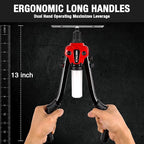 1/4 Rivet Gun w/ 350pc Assorted Rivets, Pop Rivet Gun Kit w/ 5pc Nosepieces, Two-Handed Heavy Duty Riveter Tool Setter with Shaft Container for Van, Gutter & Automotive(NT300)