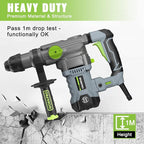 WORKPRO Premium 1-1/4 Inch SDS-Plus Rotary Hammer Drill, 12.5AMP, Heavy Duty Corded Version for Concrete Demolition Chipping Rotomartillo, 5 SDS-Plus Bits